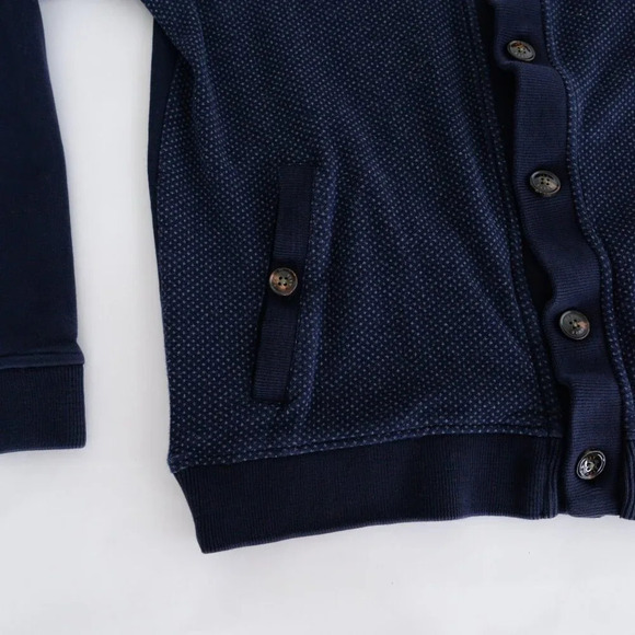 Ted Baker London Navy Cotton Blend Button Up Cardigan Sweater Size 5 - Picture 8 of 10
